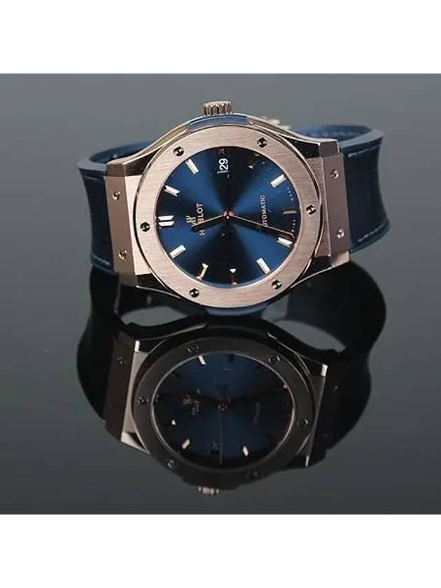 5OX QN 7180 LR 18K Pink Gold Classic Fusion Alligator 45MM Men s Watch - HUBLOT - BALAAN 3