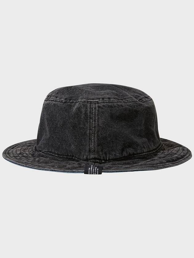 Vintage Washed Reversible Denim Bucket Hat Deep Blue Black - FFEFF STUDIO - BALAAN 9