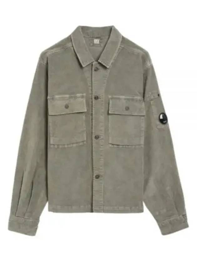 Corduroy Button Utility Shirt Jacket Green - CP COMPANY - BALAAN 2