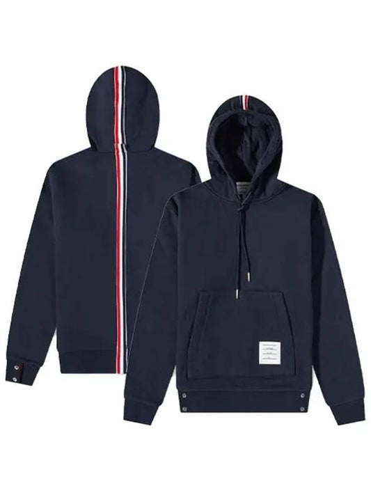 Men's Center Back Stripe Logo Patch Hoodie Navy - THOM BROWNE - BALAAN 2