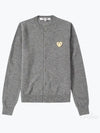 Women's Gold Heart Wappen Wool Cardigan Grey - COMME DES GARCONS - BALAAN 2