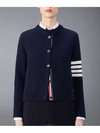 Floral Intarsia Cotton Cardigan Navy - THOM BROWNE - BALAAN 2