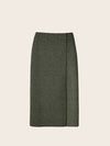 Classic herringbone wool skirtGREEN - ARIFF - BALAAN 1