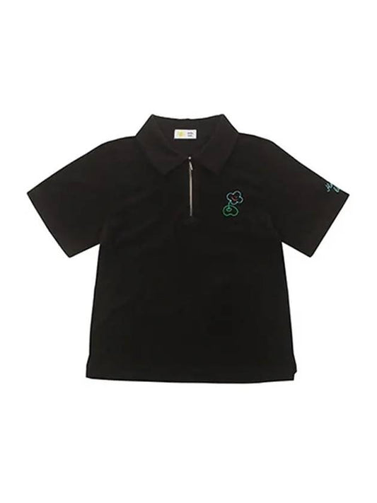 Hello Lala Terry Polo Shirt Black - LALA SMILE - BALAAN 1