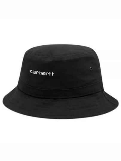 Script Embroidered Logo Bucket Hat Black - CARHARTT WIP - BALAAN 2