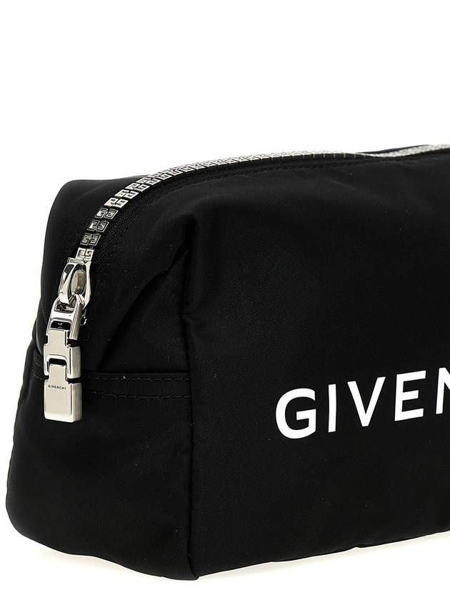 Logo Print Zipped Pouch Bag Black - GIVENCHY - BALAAN 4