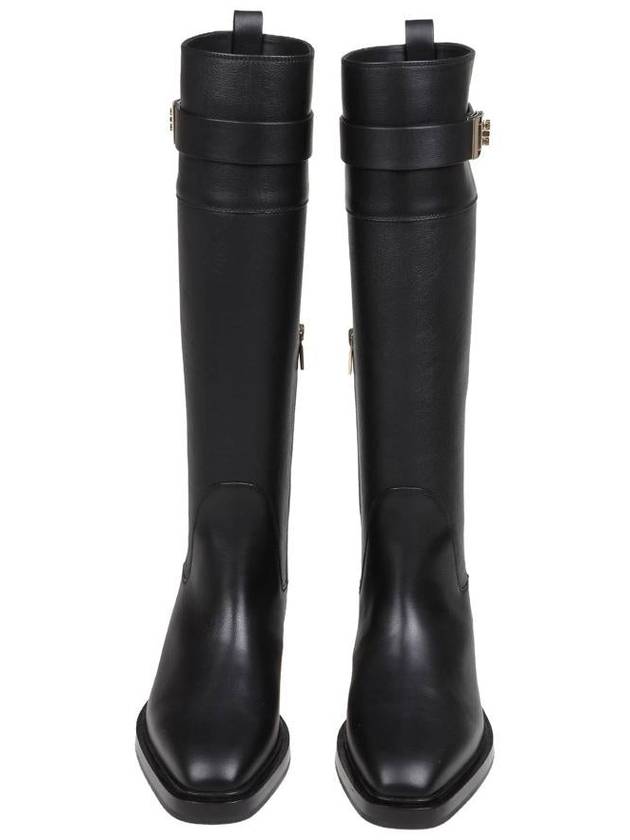 Salvatore Ferragamo Leather Knee Boot - SALVATORE FERRAGAMO - BALAAN 3