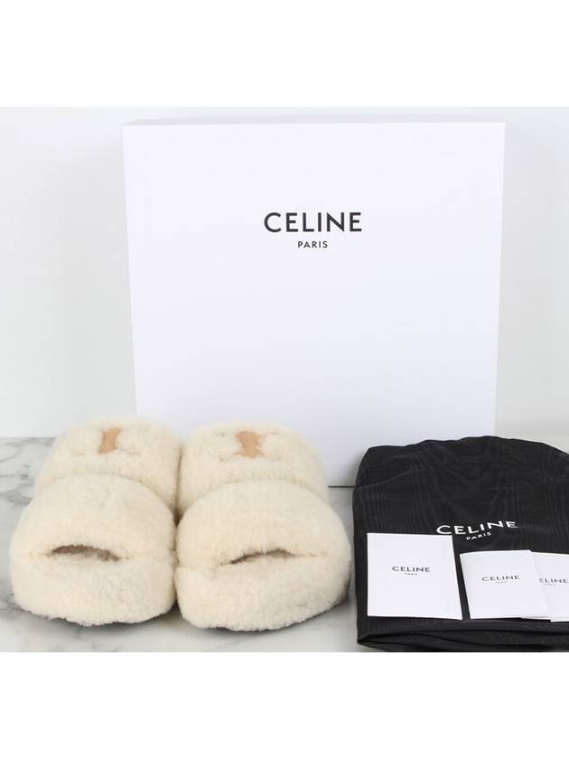 Logo Shearling Slippers 36 5 235 - CELINE - BALAAN 2