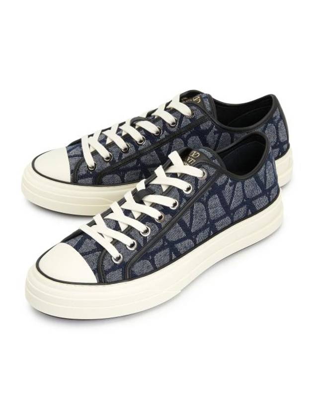 Toile Iconographe Low Top Sneakers Navy - VALENTINO - BALAAN 2