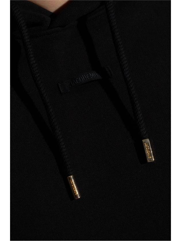 Le Sweatshirt Gros Grain Cotton Hoodie Black - JACQUEMUS - BALAAN 6