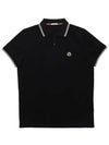 Logo Patch Cotton Polo Shirt Navy - MONCLER - BALAAN 2