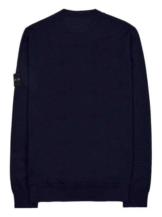 Regular Fit Crew Neck Wool Knit Top Navy - STONE ISLAND - BALAAN 3