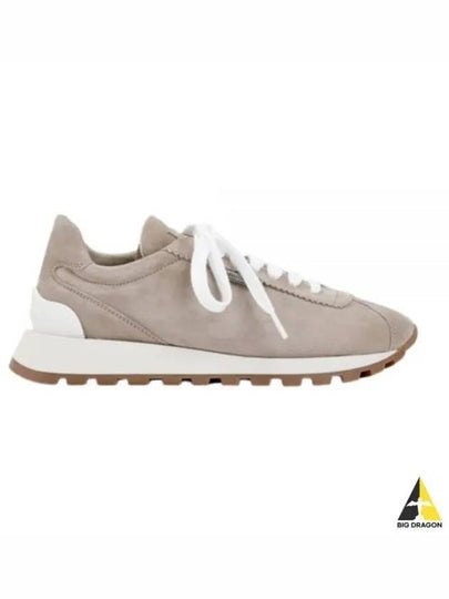 Chain Suede Low Top Sneakers Beige - BRUNELLO CUCINELLI - BALAAN 2