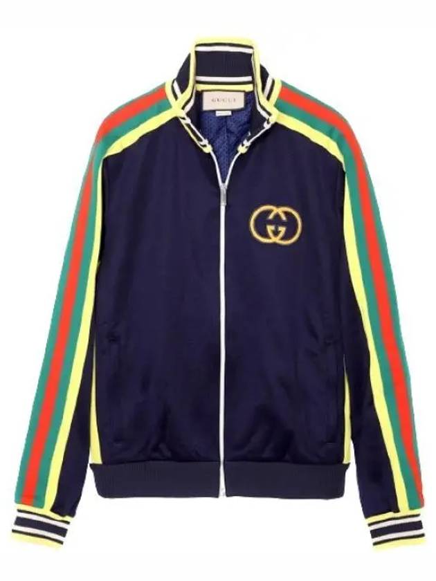 Track Jersey Sweat Zip-up Jacket Blue - GUCCI - BALAAN 2