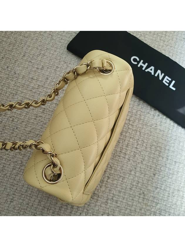 Mini Flap Lambskin Cross Bag Light Yellow - CHANEL - BALAAN 3