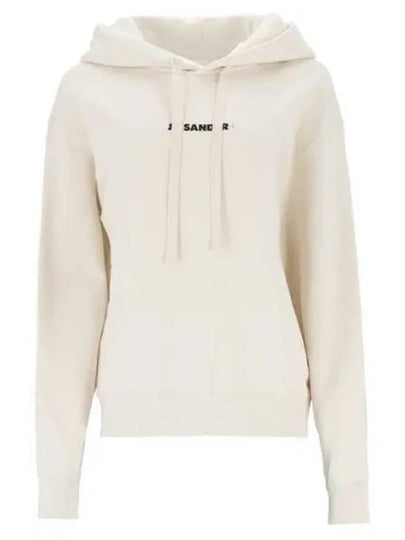 Logo Print Cotton Hoodie Cream - JIL SANDER - BALAAN 2