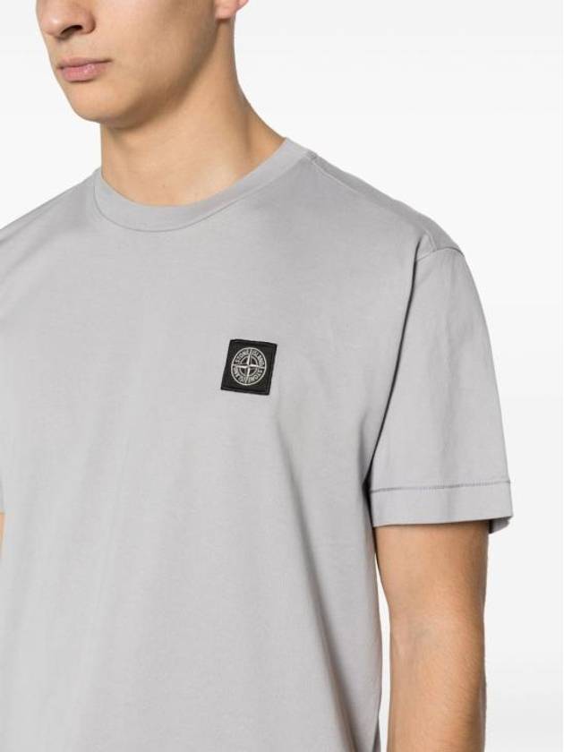 Logo Patch Short Sleeves T-Shirt Grey - STONE ISLAND - BALAAN 8