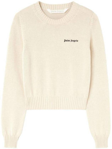 Sweater PWHE051S24KNI0010310 WHITE - PALM ANGELS - BALAAN 1