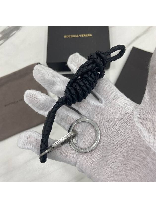 Lambskin Twisted Key Ring Black - BOTTEGA VENETA - BALAAN 3