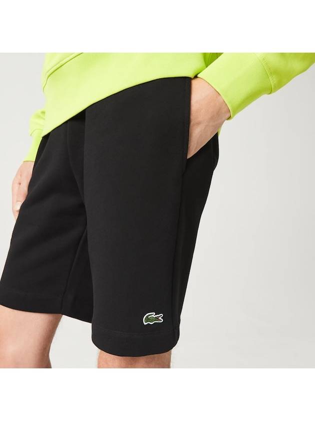 Organic Brushed Cotton Fleece Shorts Black - LACOSTE - BALAAN 5