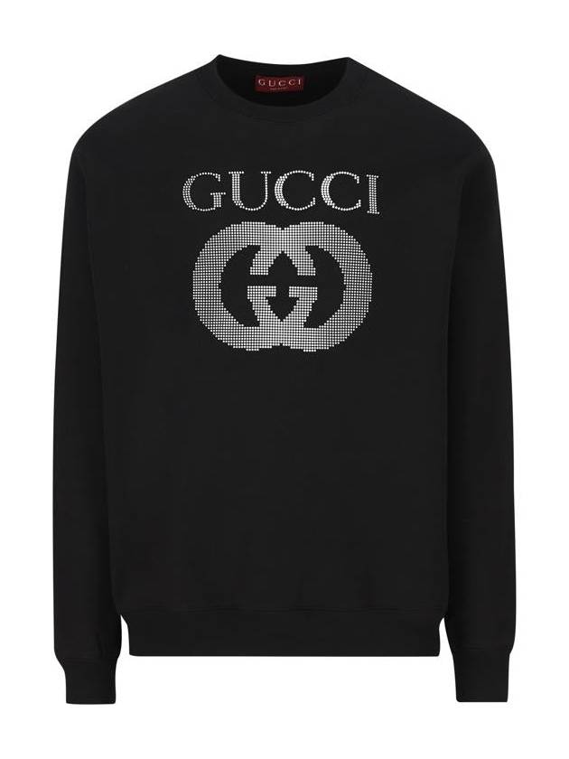 Embellished Logo Crew Neck Sweater Black - GUCCI - BALAAN 2