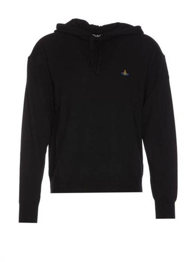 Embroidered Logo Virgin Wool Hoodie Black - VIVIENNE WESTWOOD - BALAAN 2