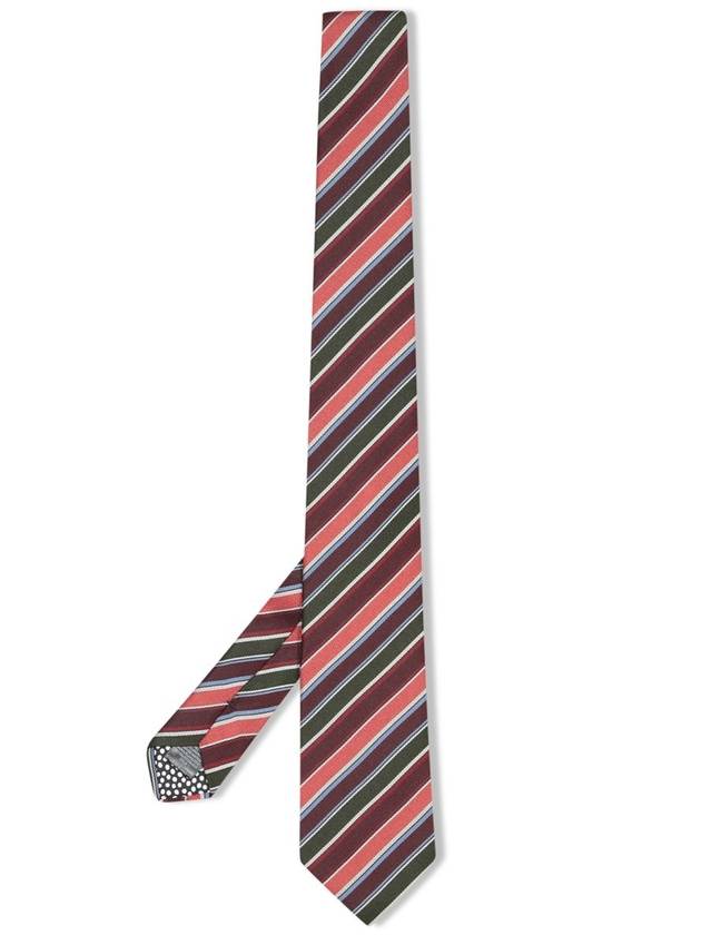 Club Stripe Silk Tie Burgundy - PAUL SMITH - BALAAN 2