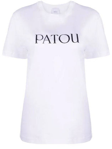 Logo Cotton Short Sleeve T-Shirt White - PATOU - BALAAN 1