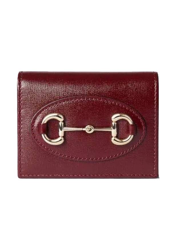 Horsebit 1955 Leather Card Case Wallet Rosso Ancora Red - GUCCI - BALAAN 1