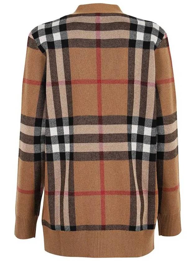 Check Wool Cashmere Cardigan Brown - BURBERRY - BALAAN 4