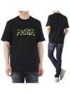 New Brushed MSGM Crewneck Logo Short Sleeve T-Shirt Black - MSGM - BALAAN 2