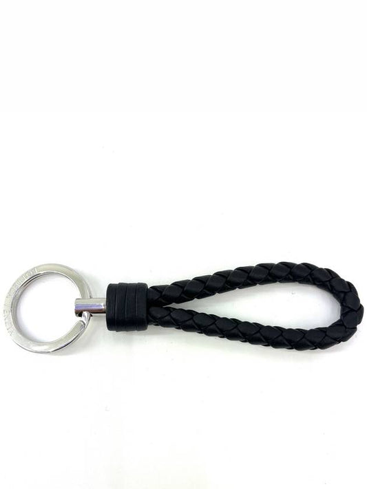 Intrecciato Leather Key Holder Black - BOTTEGA VENETA - BALAAN 2