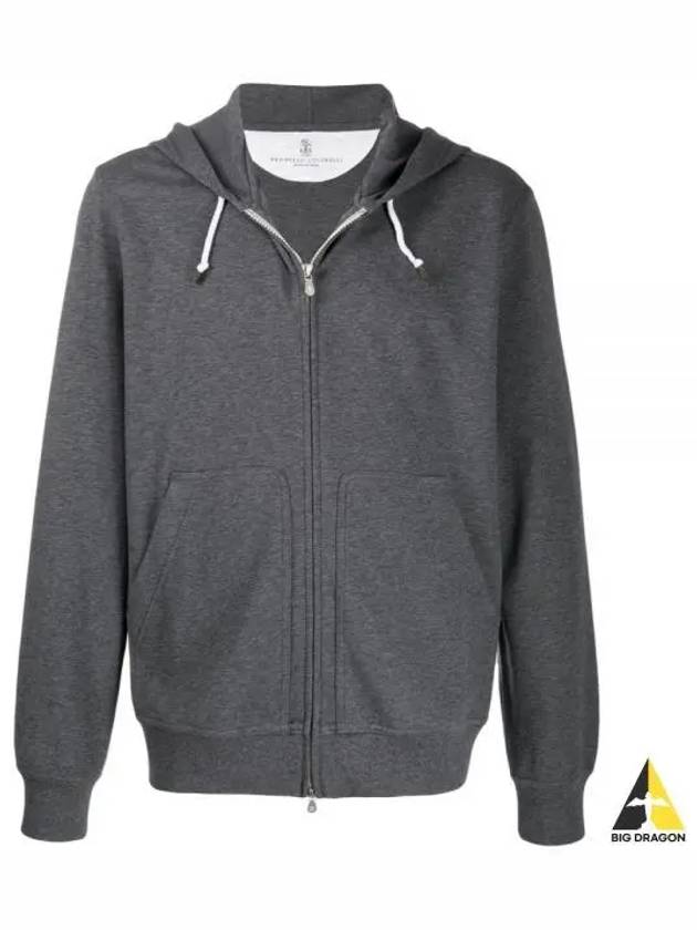 Tech Cotton Zip-Up Hoodie Dark Grey - BRUNELLO CUCINELLI - BALAAN 2