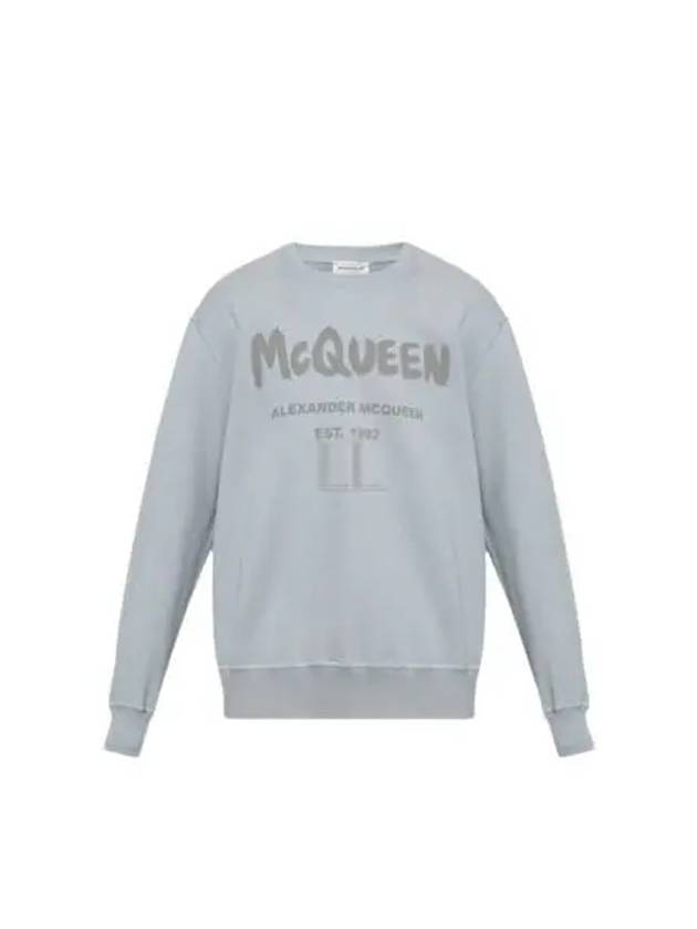 Men's Logo Graffiti Sweatshirt Dove Grey - ALEXANDER MCQUEEN - BALAAN 2