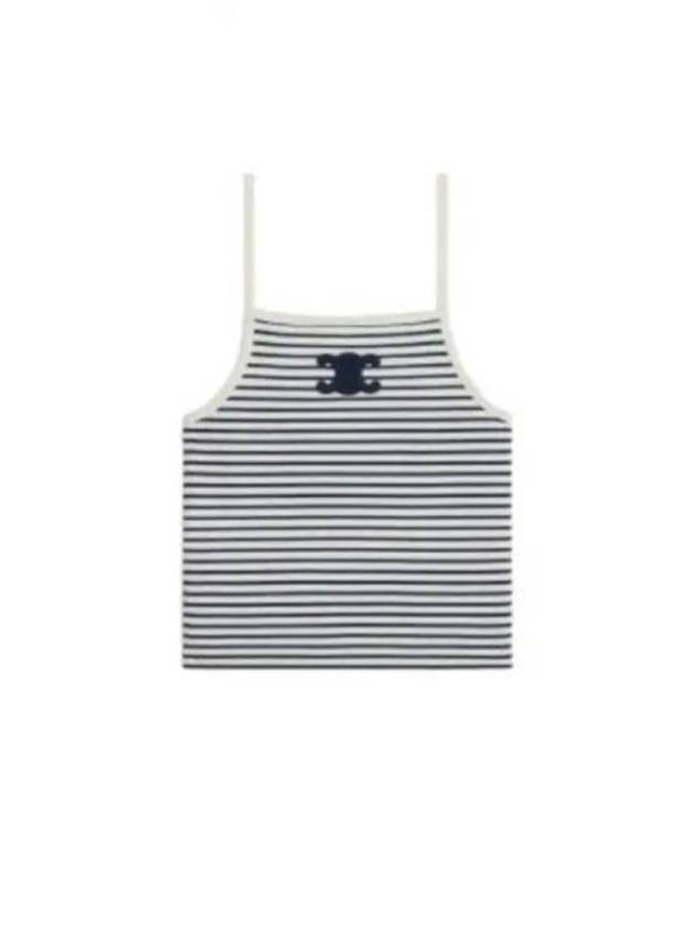 Striped Jersey Triumph Sleeveless Off White Navy - CELINE - BALAAN 2