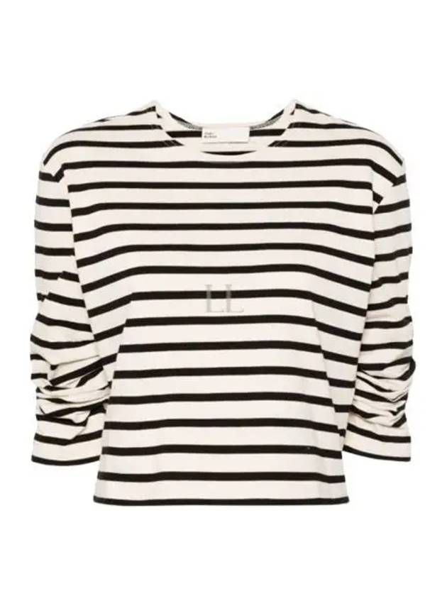 Scrunched Short Sleeve T-Shirt Ivory Black - TORY BURCH - BALAAN 2