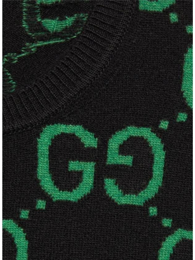 GG Wool Jacquard Knit Top Black Green - GUCCI - BALAAN 9