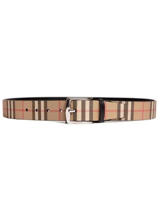 Men's Vintage Check Leather Belt Beige - BURBERRY - BALAAN 2