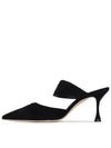 Black CIRCEAMU 70 Suede Mule 423 1672 0002 BLCK - MANOLO BLAHNIK - BALAAN 3