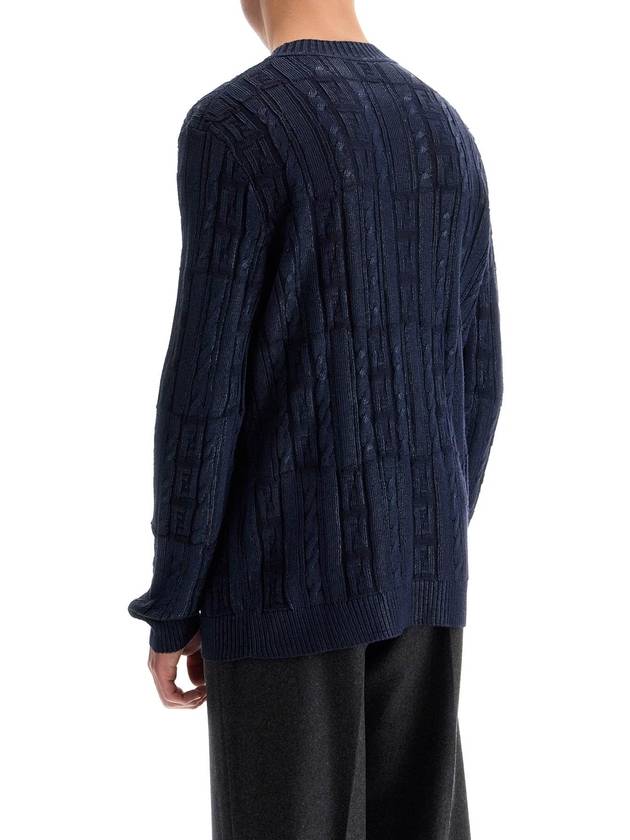 FF Wool Sweatshirt Blue - FENDI - BALAAN 4