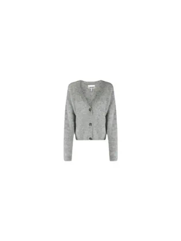 V-Neck Button-Up Alpaca Wool Cardigan Paloma Melange - GANNI - BALAAN 2