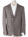 JR232K Wool Silk Check Blazer - CARUSO - BALAAN 1