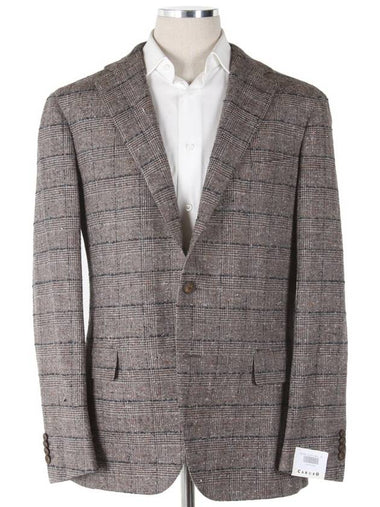 JR232K Wool Silk Check Blazer - CARUSO - BALAAN 1