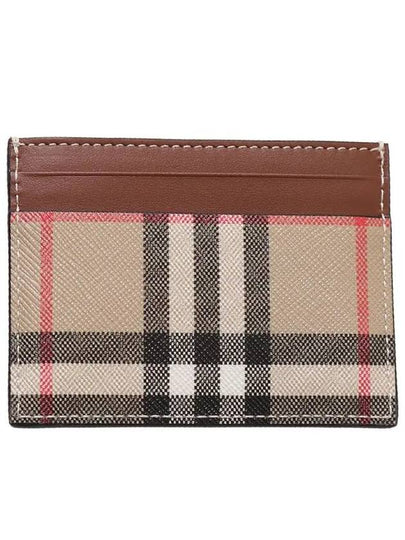 Vintage Check Leather Card Wallet Brown - BURBERRY - BALAAN 2