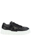 Padded Nappa Leather Low Top Sneakers Black - PRADA - BALAAN 2