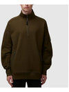 Diagonal Raised Fleece Half Zipped Sweatshirt Green - CP COMPANY - BALAAN 3