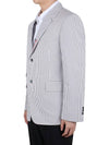 Men's Seersucker Gross Grain Jacket Medium Grey - THOM BROWNE - BALAAN 5