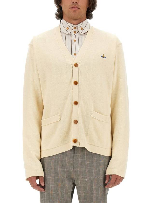 Embroidery Logo Cardigan Off White - VIVIENNE WESTWOOD - BALAAN 2