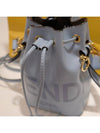 Roma Mon Tresor Leather Small Bucket Bag Light Blue - FENDI - BALAAN 9