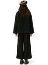 Women's Boucl? Wool Jacket Black - GANNI - BALAAN.